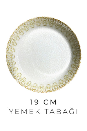 18 Parça 6 Kişilik Çiçek Valsi New Bone Porselen Yemek Takımı - Çorba Servis Yemek Tabağı Seti - Justyol