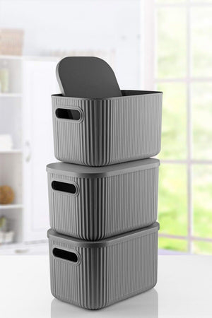 3'Lü Set Çok Amaçlı Dekoratif Düzenleyici Depolama Kutusu 6,2LT - Justyol