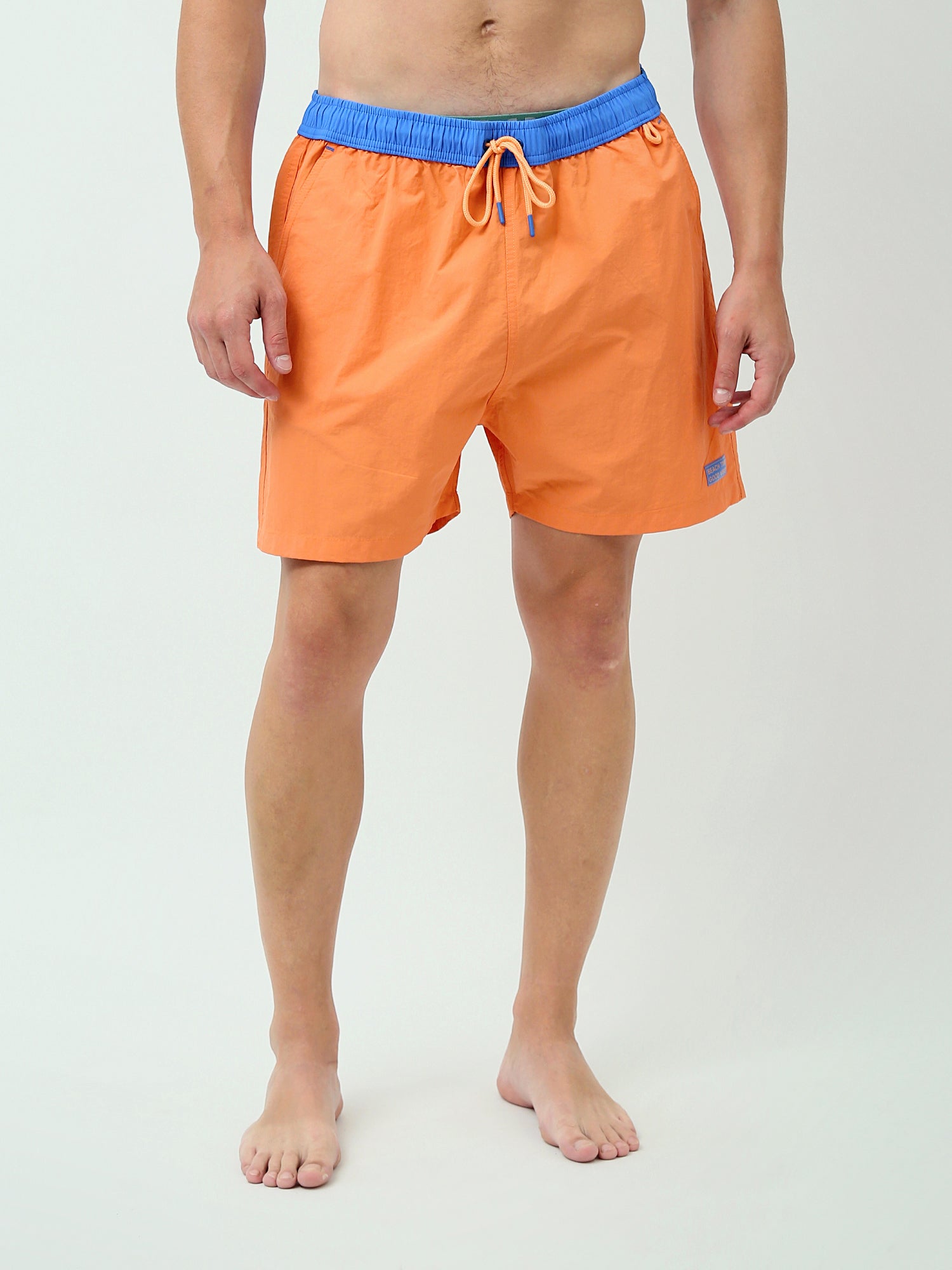 Short de Bain Homme Orange - Design Moderne avec Taille Élastique et Cordons de Serrage - SWO24SSAE11394TM1