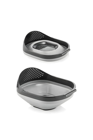 4'lü Akordiyon Katlanır Süzgeç Seti - Mutfak Çeyiz Seti (akordeon Saplı Pirinç Süzgeci Huni Gri) - Justyol