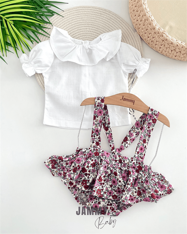 Heless 1316 – Vêtement Poupée Bunny Lou – Salopette + Chemise Rayée – Pour Poupées Et Peluches 28-35 Cm – Set 2 Pièces