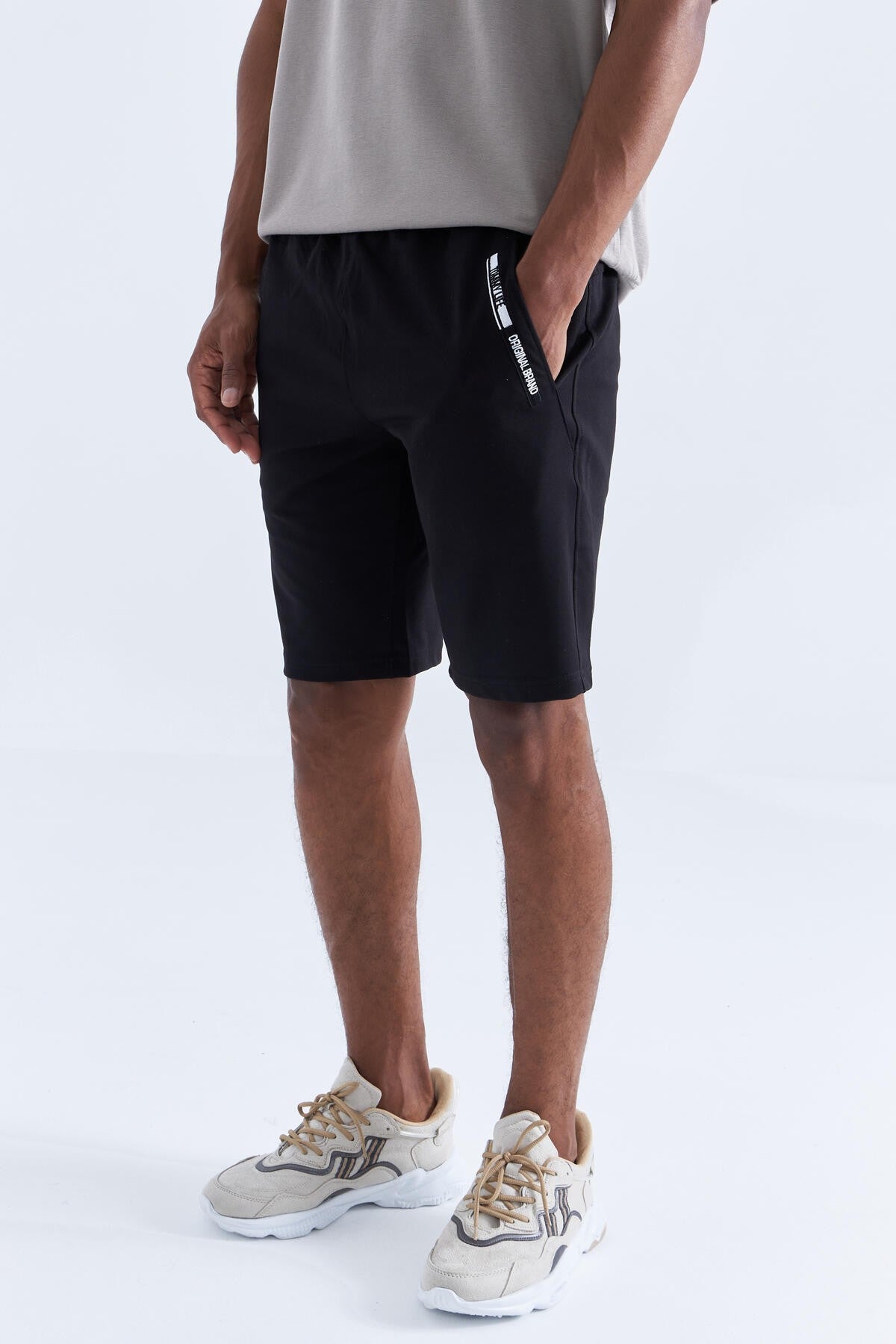 ZOXOZ Short Sport Homme Running Coton Avec Poches Zippées – Short Confortable Respirant Pour Jogging, Fitness, Quotidien