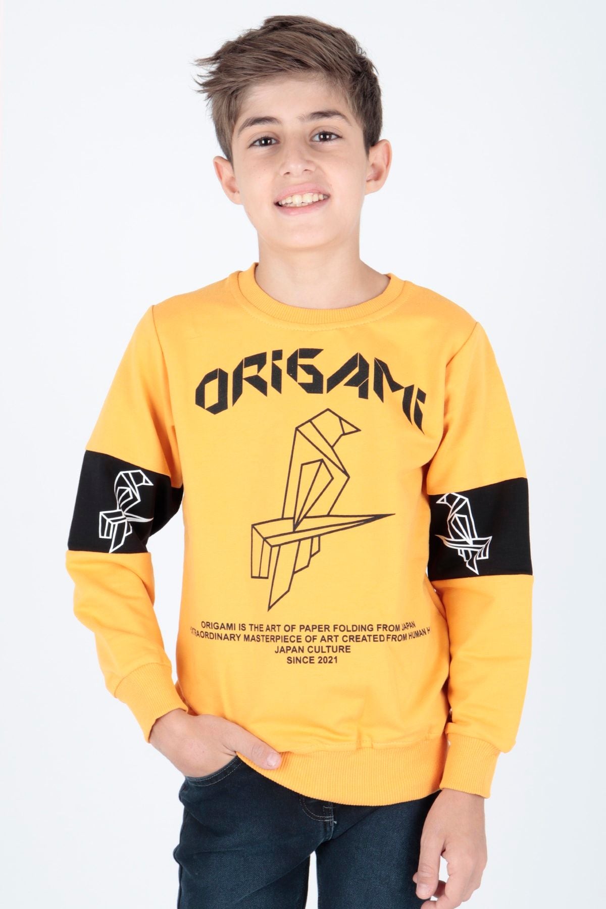 ahenk kids origami basili erkek sweat ak15160