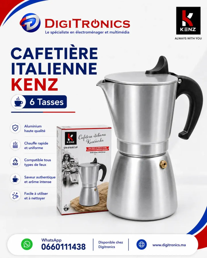 Kenz Cafetière Italienne 6 Tasses