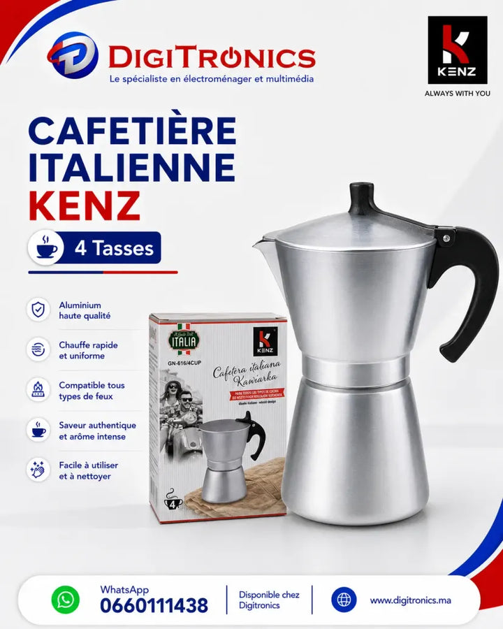 Kenz Cafetière Italienne 4 Tasses
