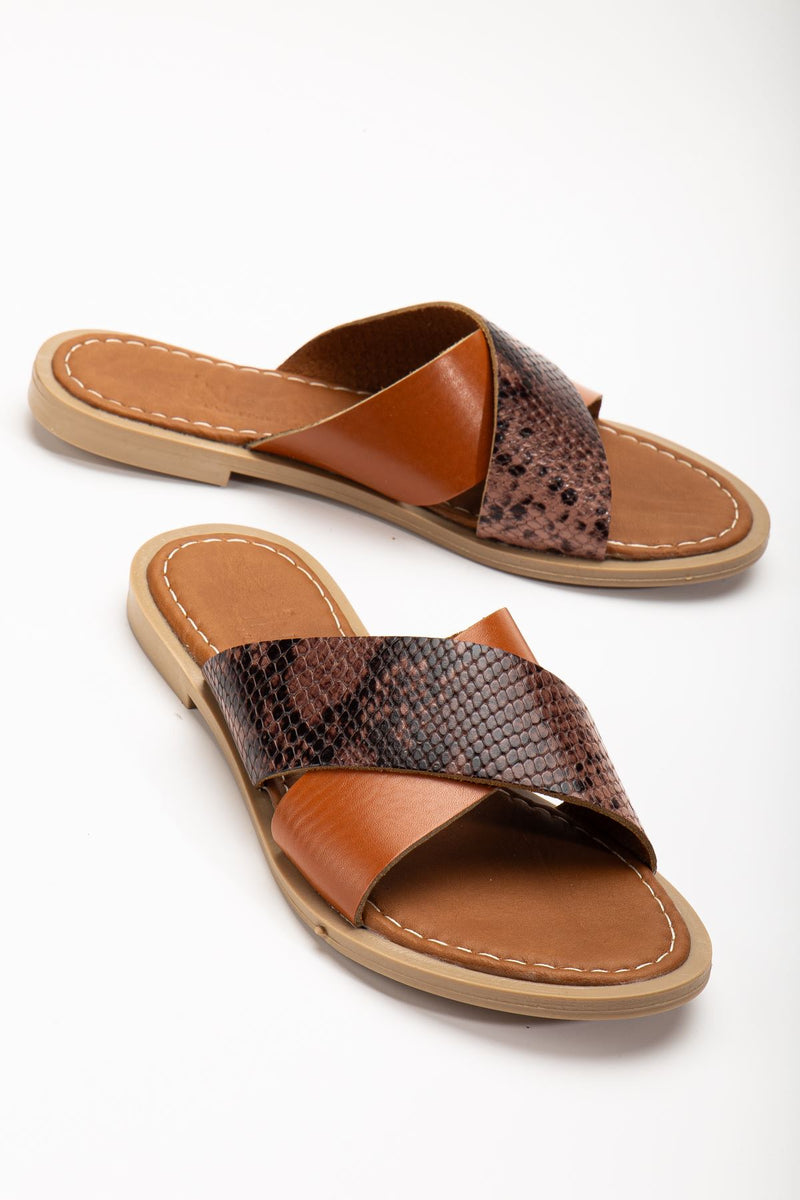 169-076Sandales Femme Orthopédiques en Cuir Véritable Confort