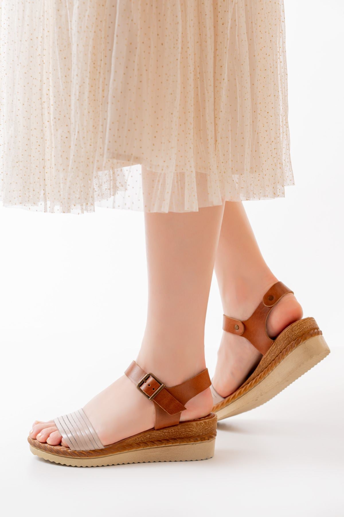 731 - 07ortopedik hakiki deri dolgu kadin sandalet - Justyol