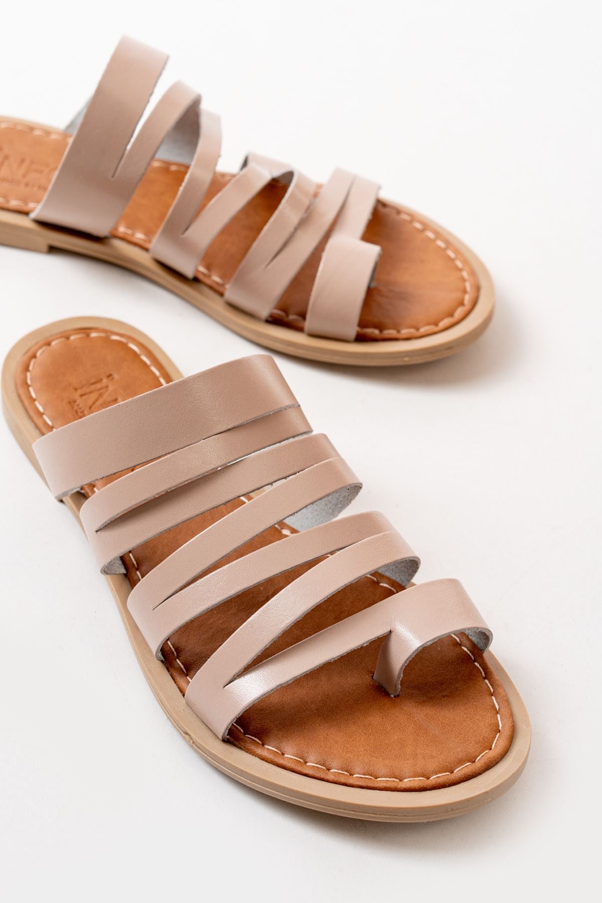 169 - 082 nut ortopedik hakiki deri kadin terlik - Justyol