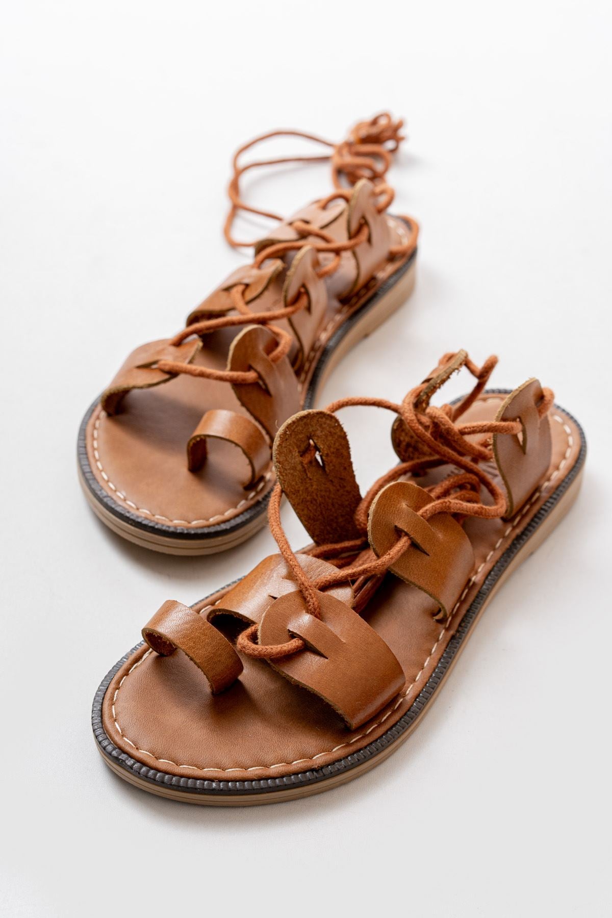 205 - 01bilekten bağlamali ortopedik hakiki deri kadin sandalet - Justyol