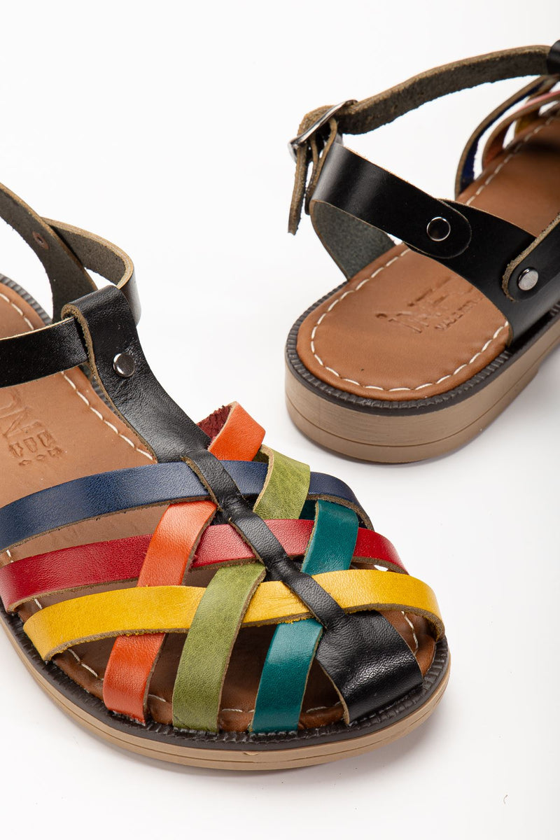 205-02 Sandales orthopédiques femme en cuir véritable marron