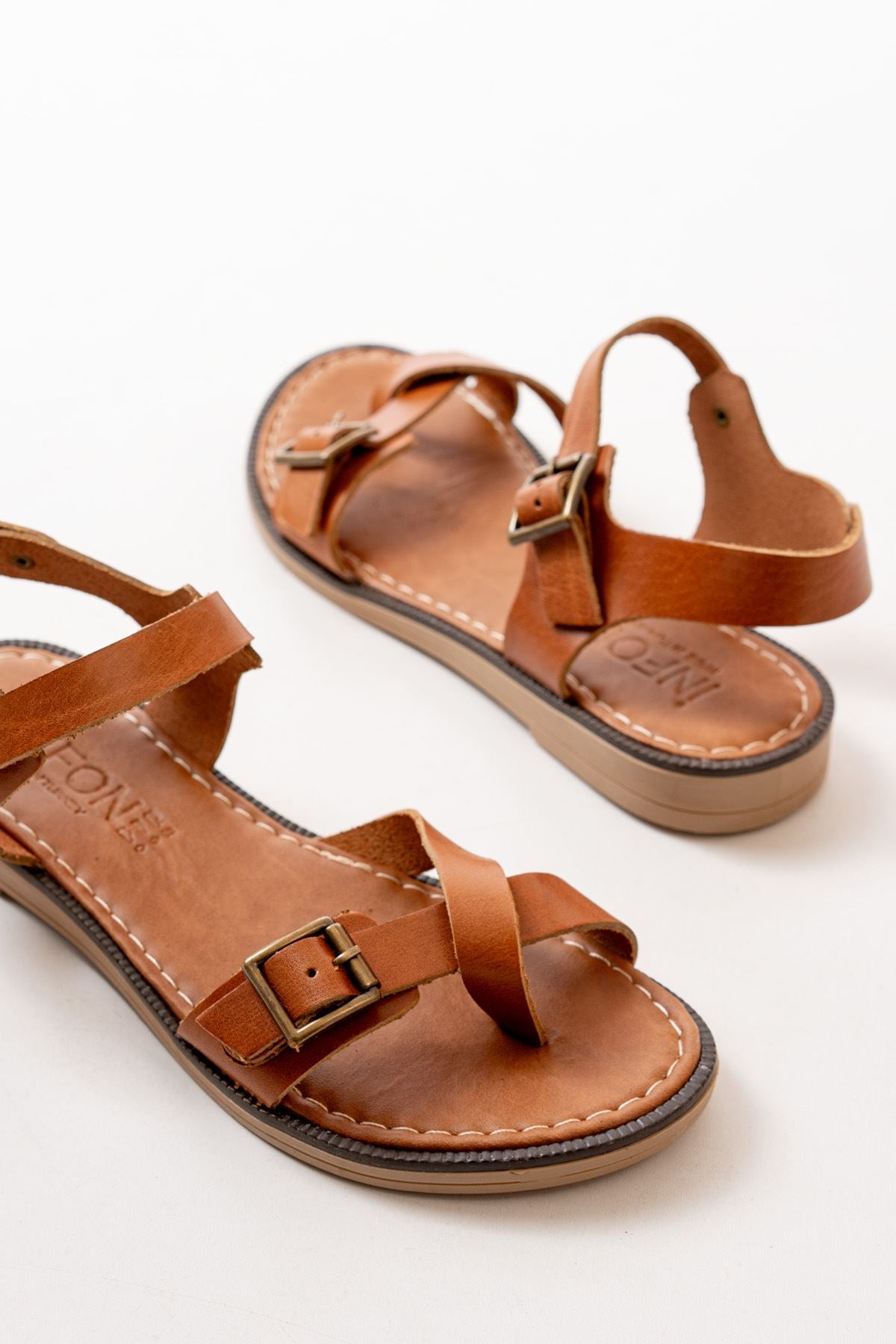 205 - 091ortopedik hakiki deri kadin sandalet - Justyol