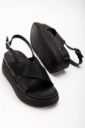 24422 - 1164dolgu topuk kadin sandalet - Justyol