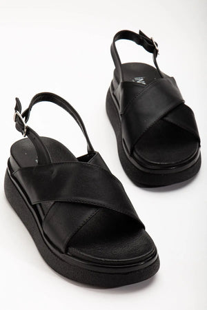 24422 - 1164dolgu topuk kadin sandalet - Justyol