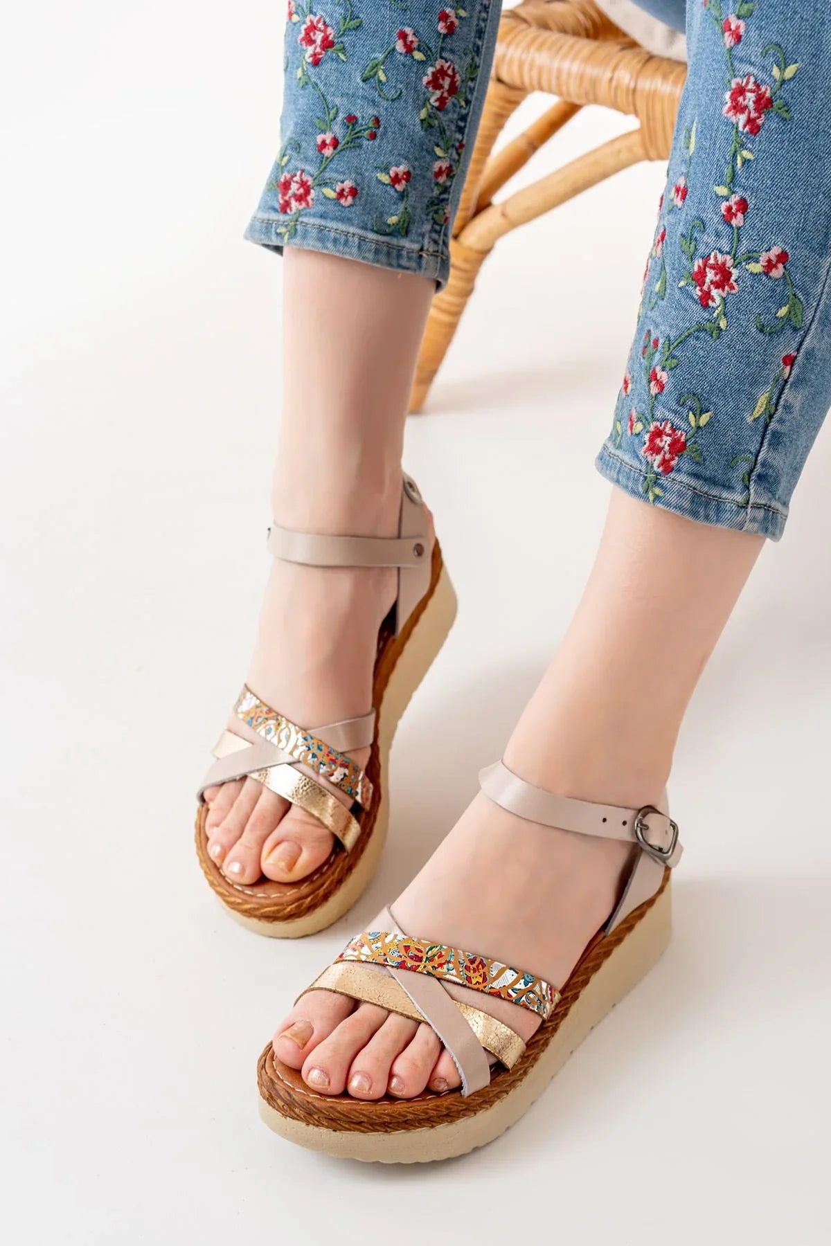 730-015Sandales femme orthopédiques en cuir véritable - Justyol