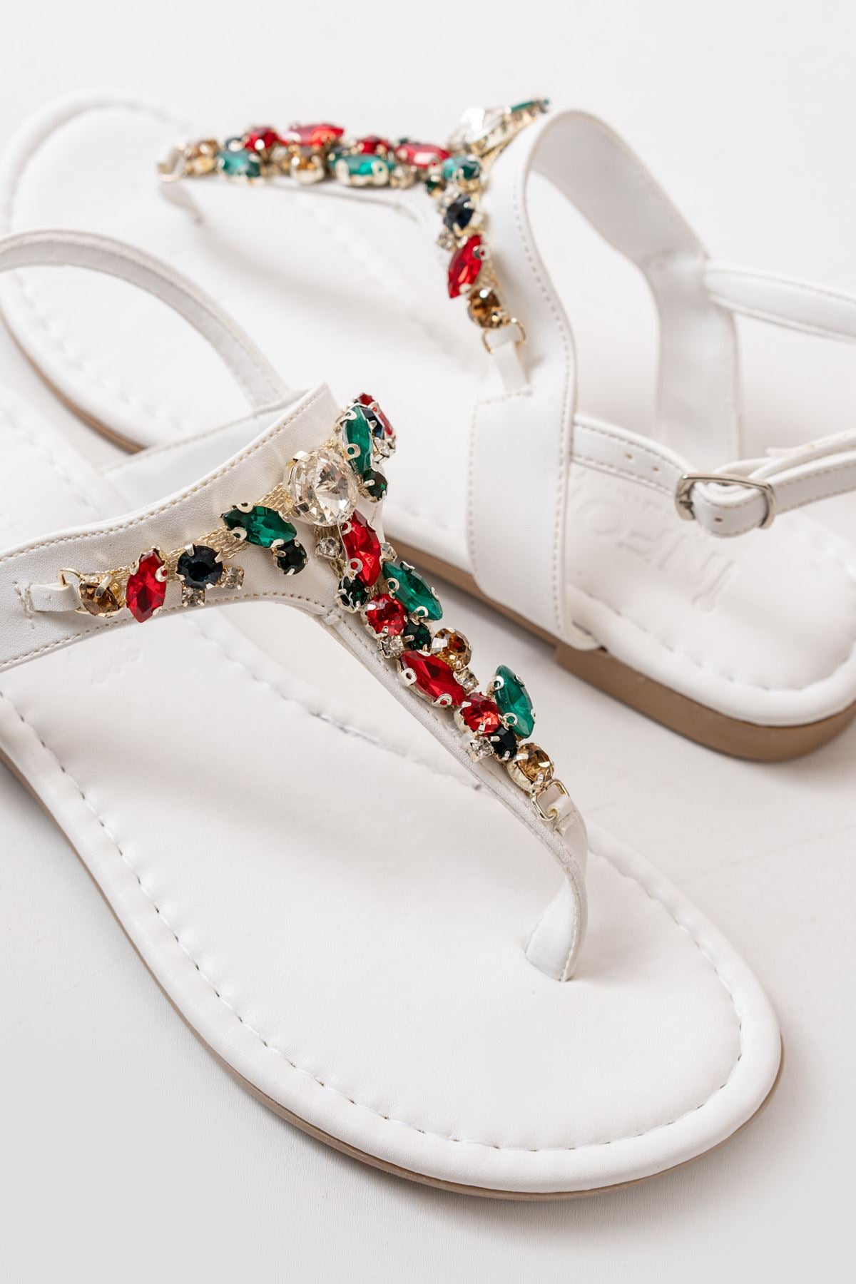 152 - 1110multi taşli parmak arasi kadin sandalet - Justyol