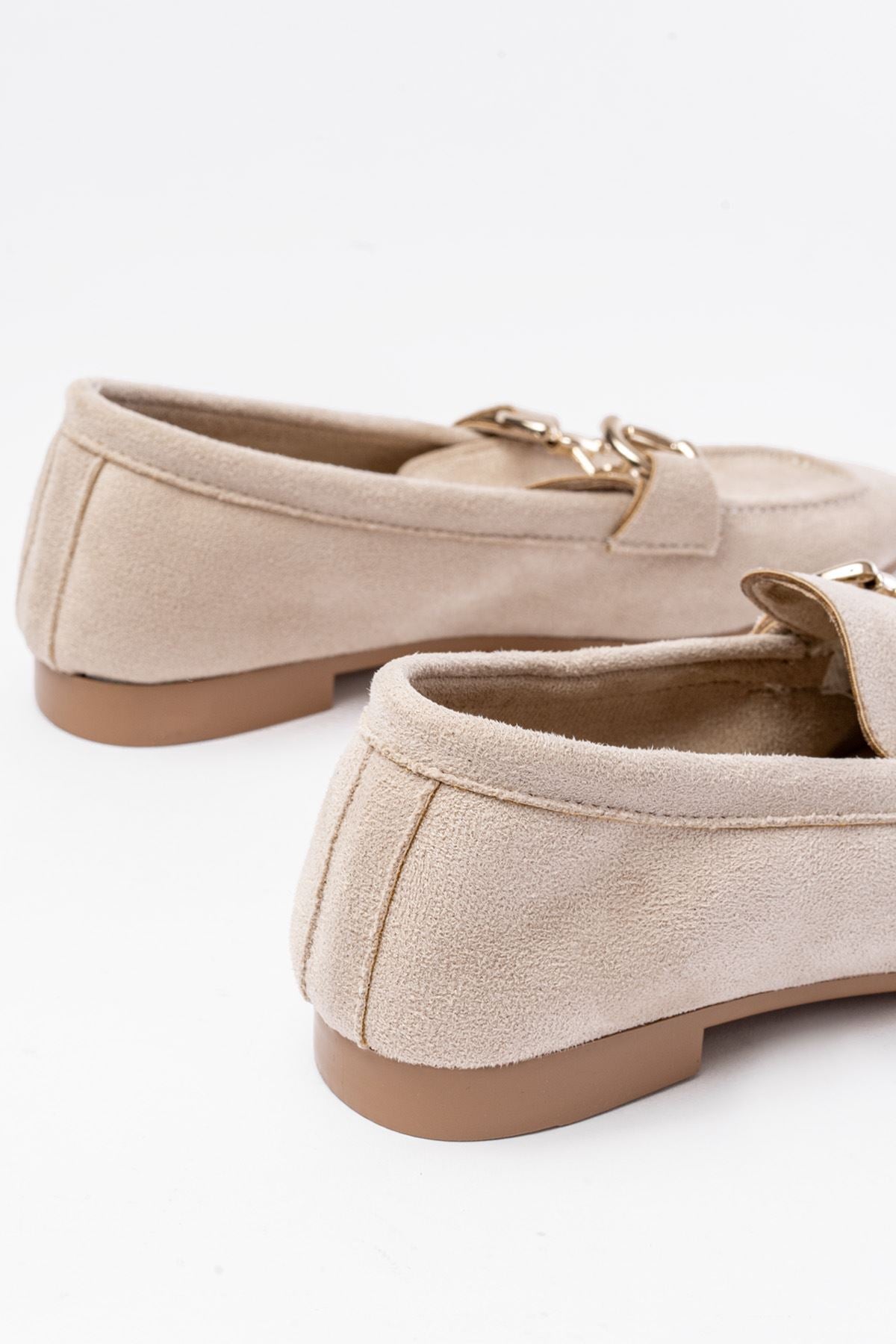 303süet toka aksesuarli günlük kadin babet - Justyol