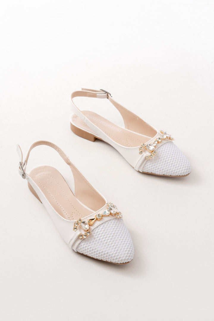 inf-120 Ballerines femme avec accessoires en pierres et design fileté