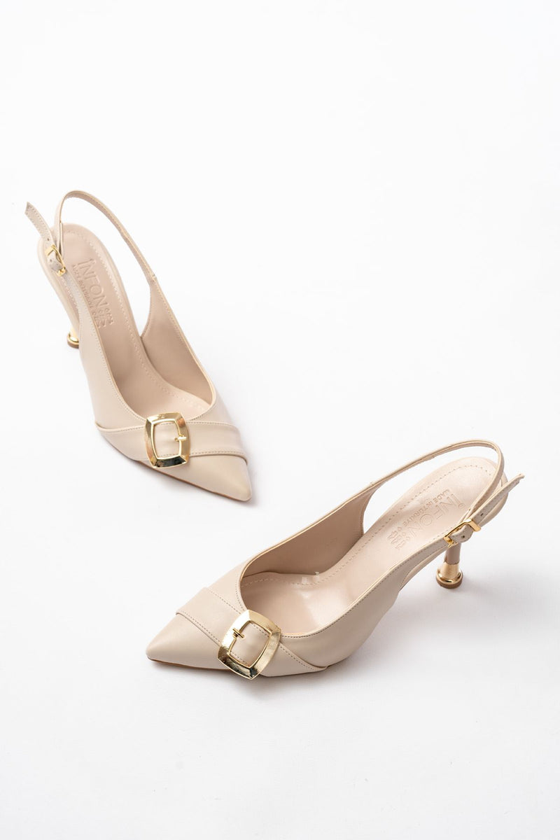 inf-1151Escarpins Slingback Femme Noirs à Talon 11 cm