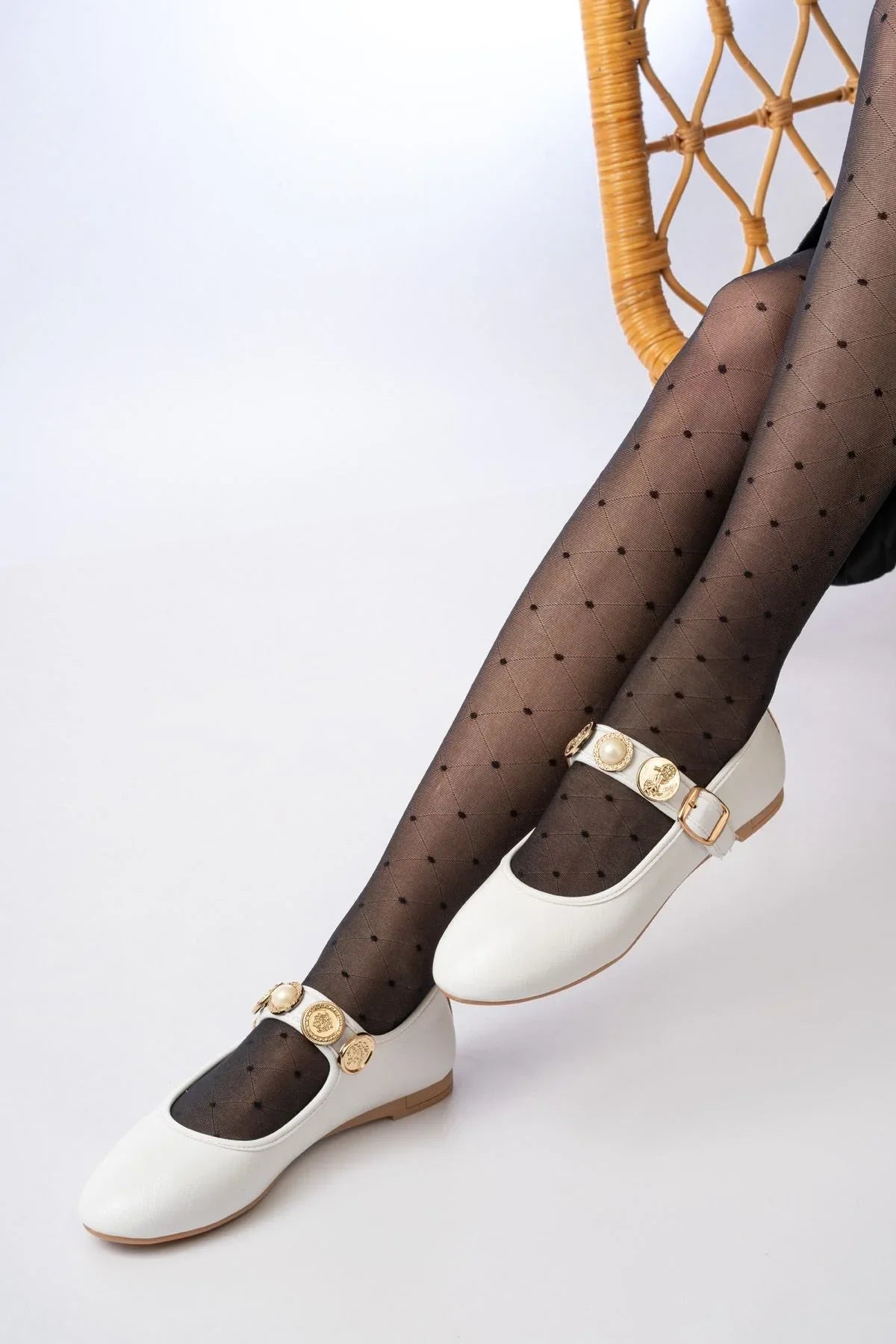 inf-6363Chaussures femme plates avec bride et boucle - Justyol