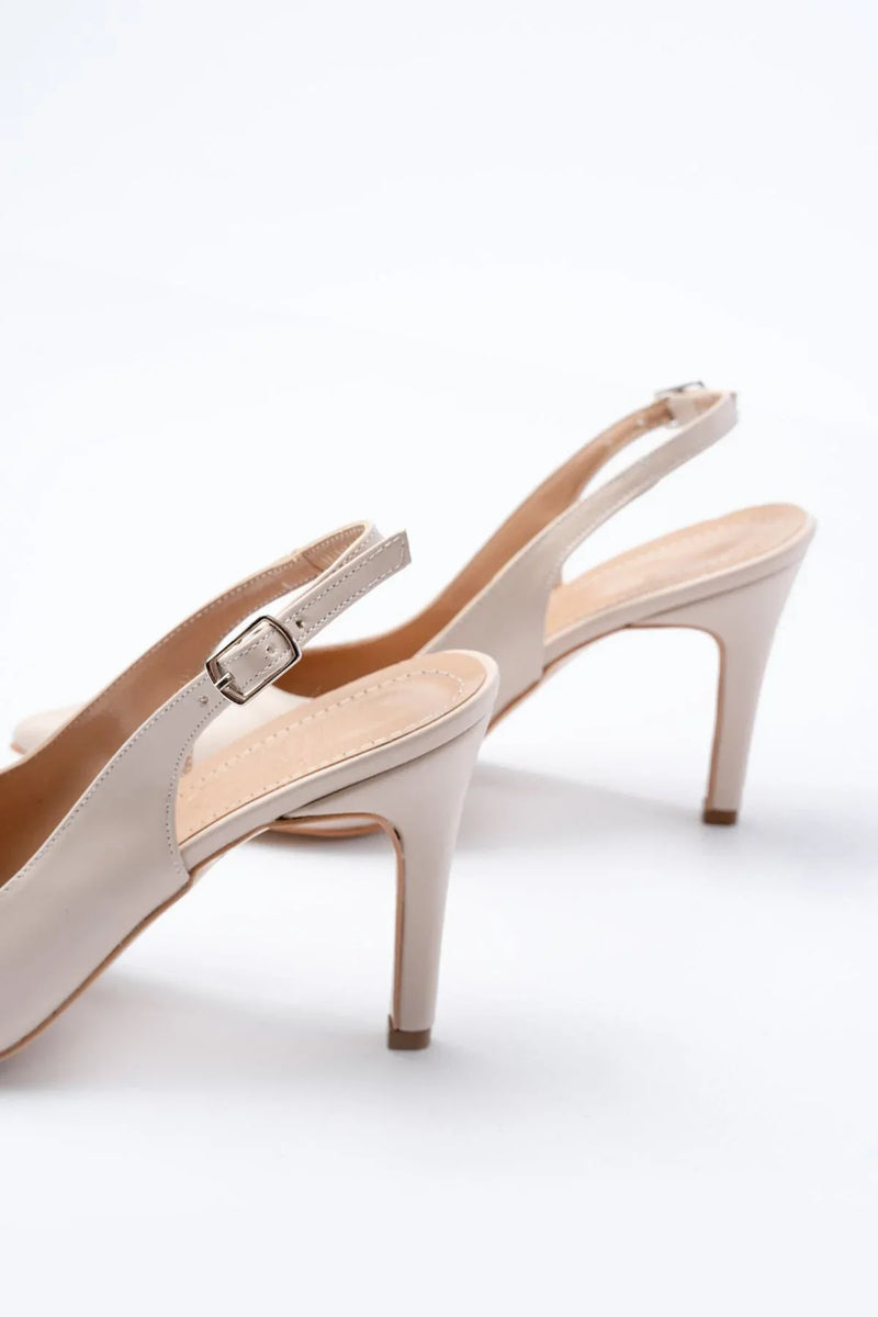 st-1153Escarpins femme vernies à talon 9 cm avec arrière ouvert