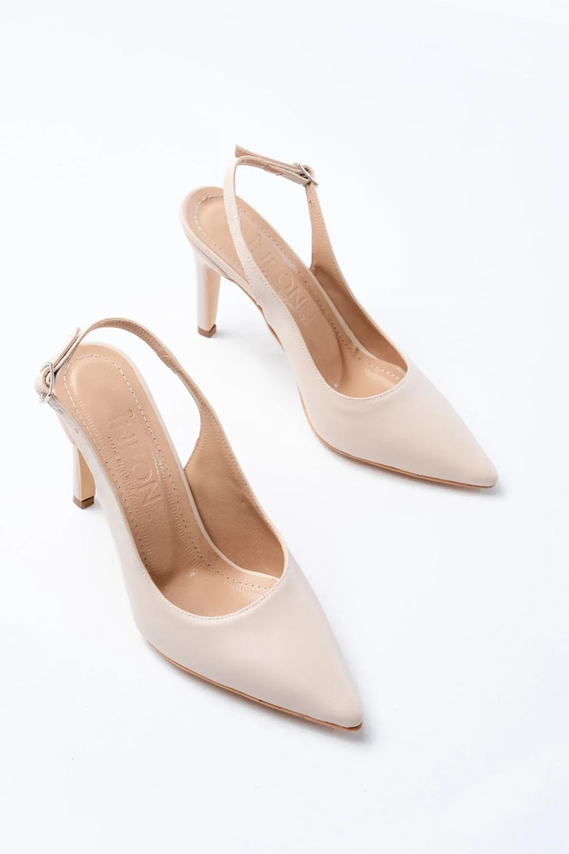 st-1153Escarpins femme vernies à talon 9 cm avec arrière ouvert