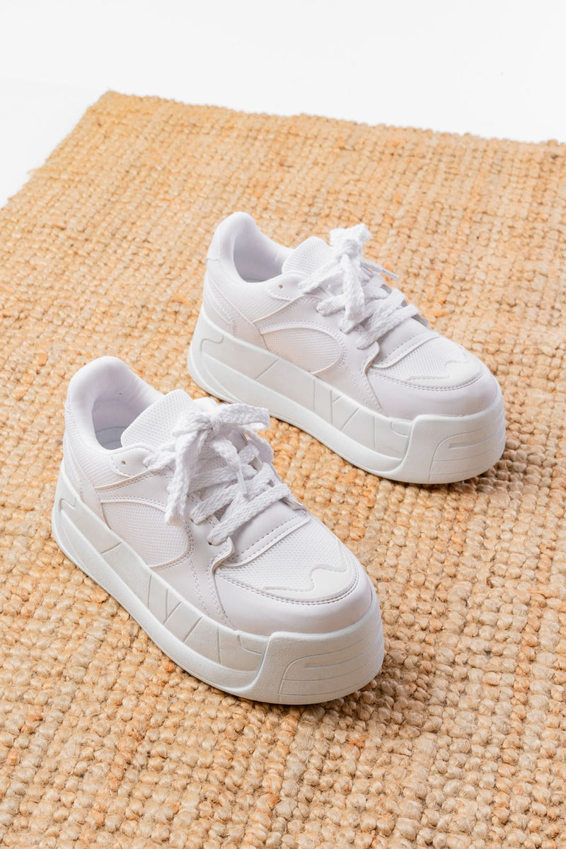 sp-190Baskets Femme à Plateforme en Maille