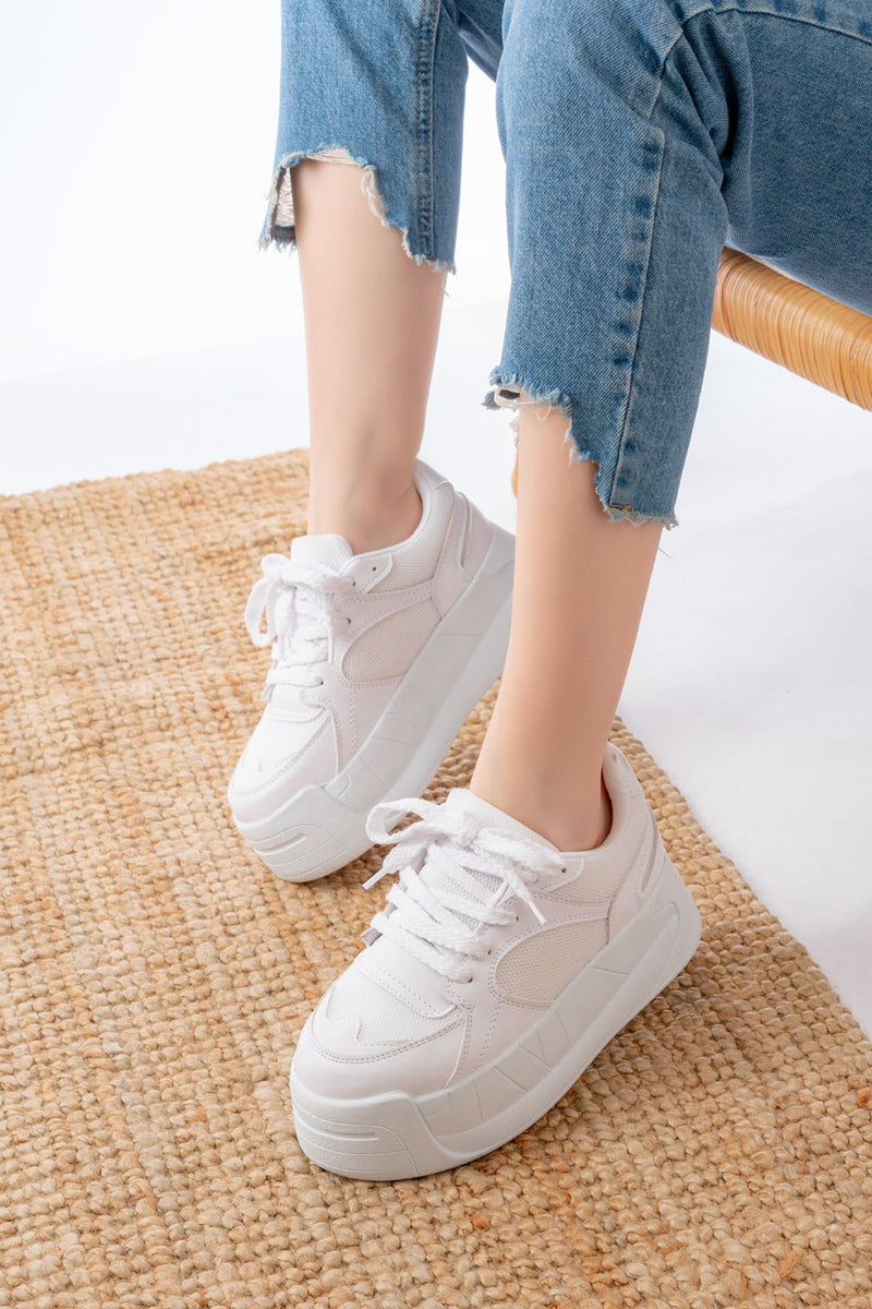 sp-190Baskets Femme à Plateforme en Maille