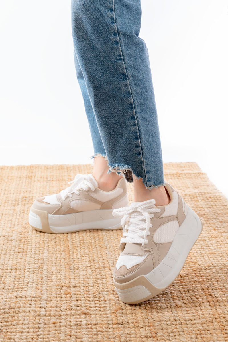 sp-190Baskets Femme à Plateforme en Maille