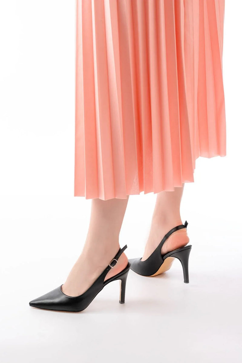 st-1153Escarpins femme vernies à talon 9 cm avec arrière ouvert