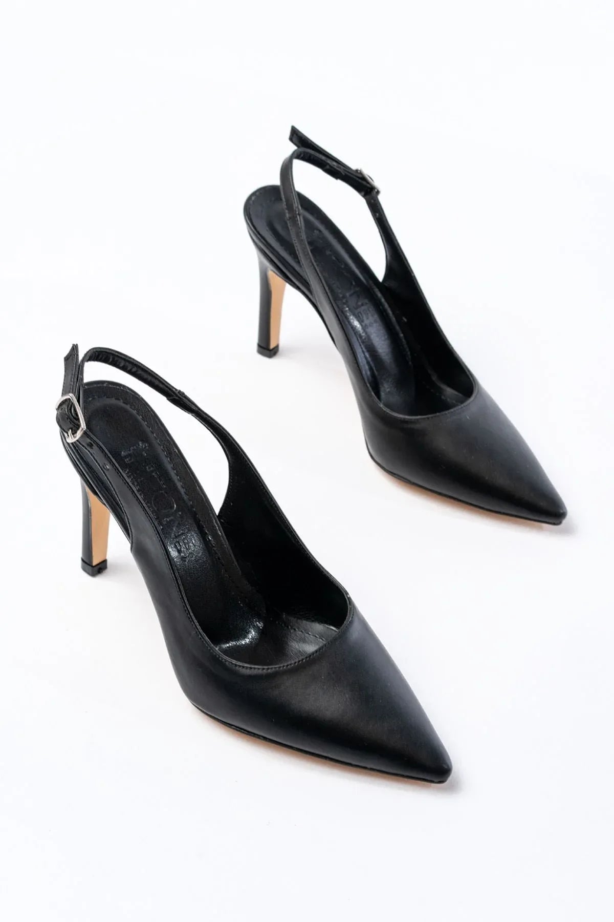 st-1153Escarpins femme vernies à talon 9 cm avec arrière ouvert - Justyol