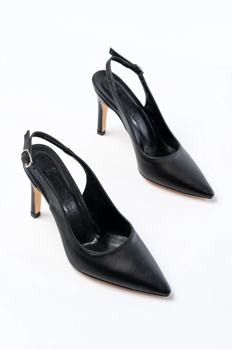 st-1153Escarpins femme vernies à talon 9 cm avec arrière ouvert