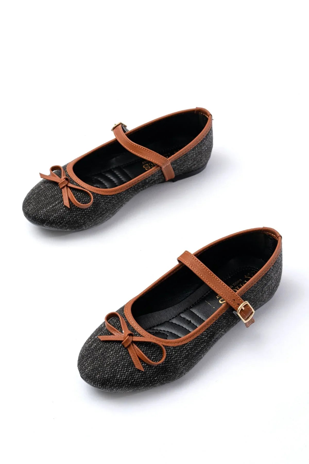 6321 Ballerines femme en tissu effet lin avec bride et boucle - Justyol