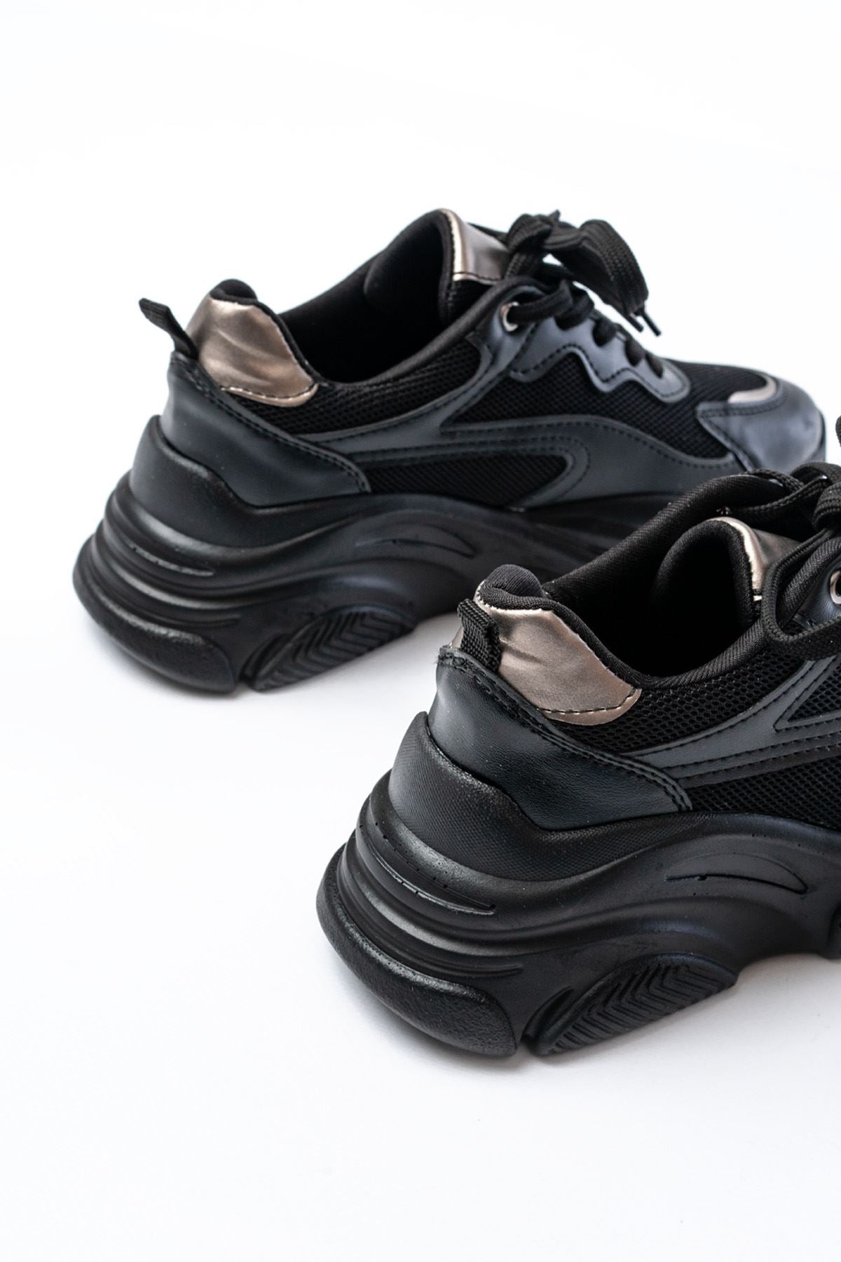 sp - 149 nut gold bağcikli fileli günlük spor ayakkabi - Justyol