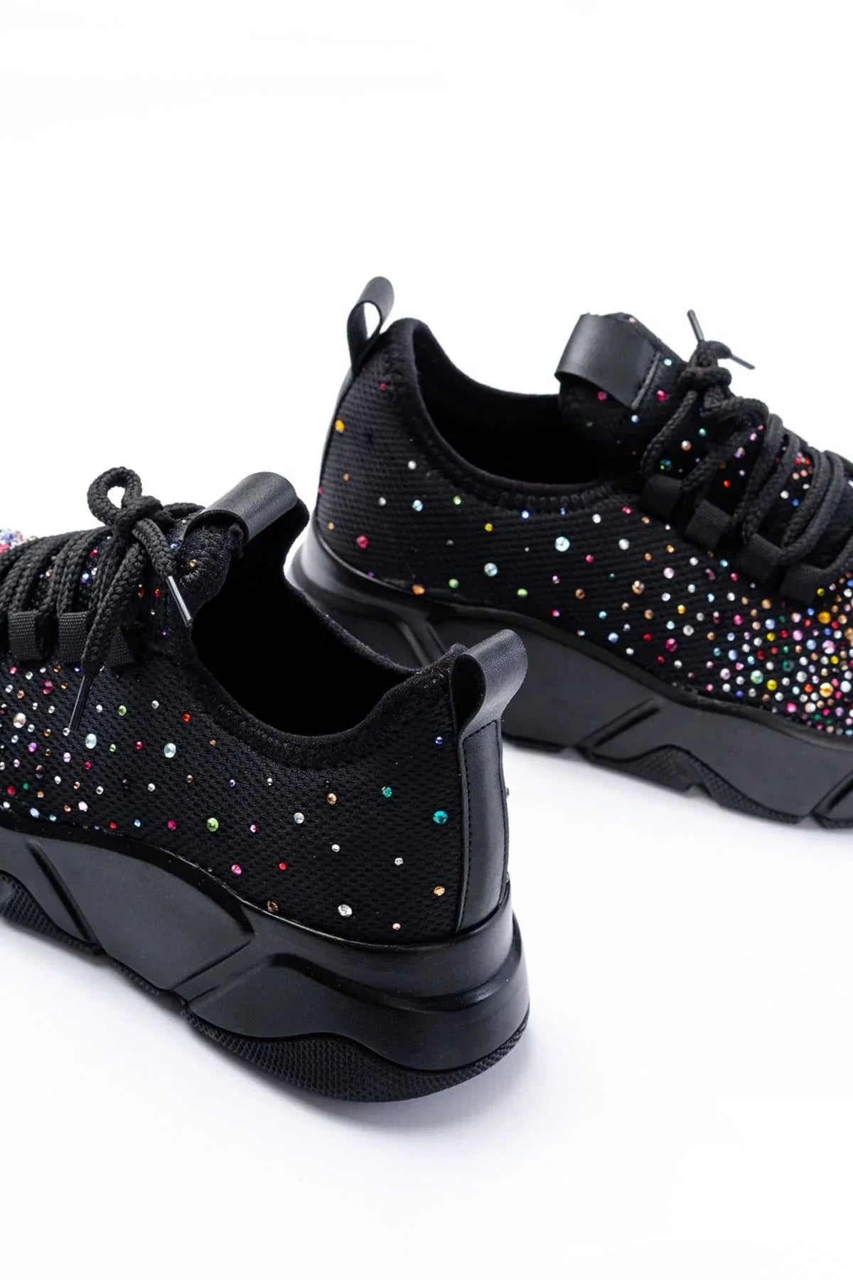 rs-403Baskets femme à lacets en maille avec détails argentés - Justyol