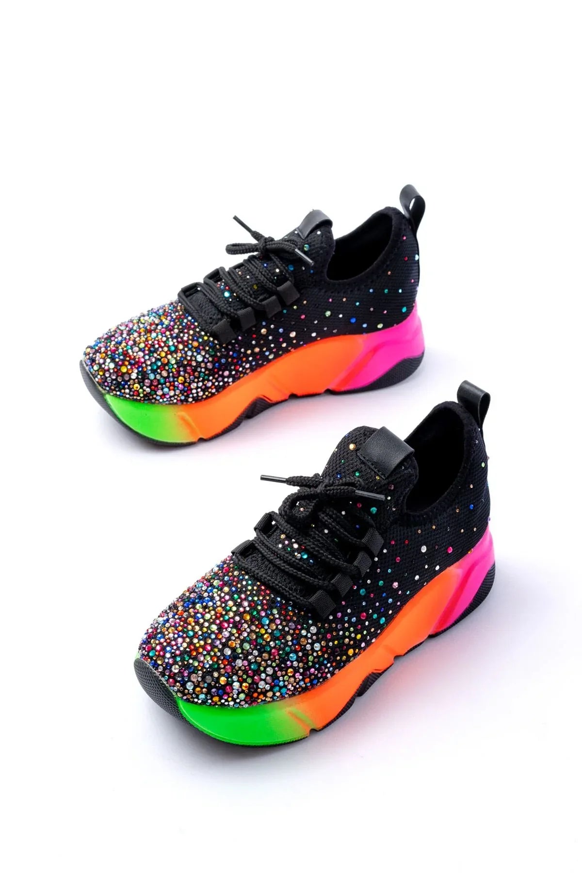 rs-403Baskets femme à lacets en maille avec détails argentés - Justyol