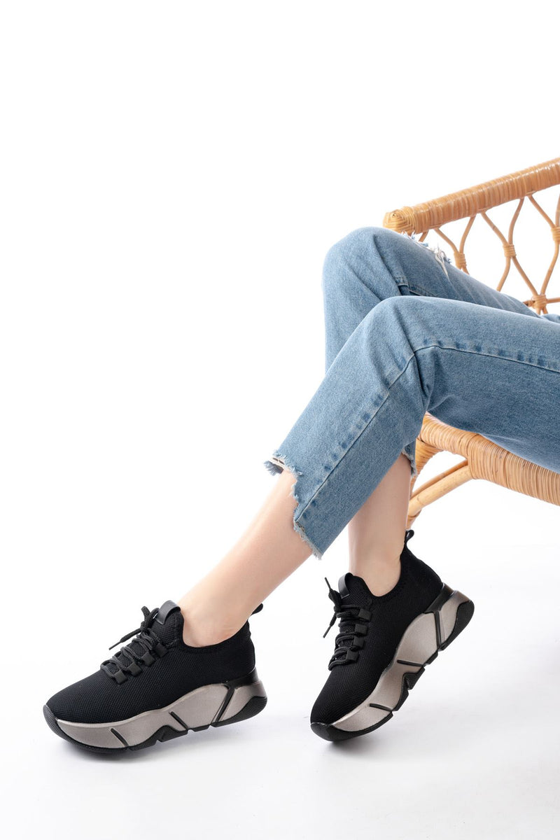 RS-400 Sneakers femmes avec lacets et semelle colorée - 5 cm