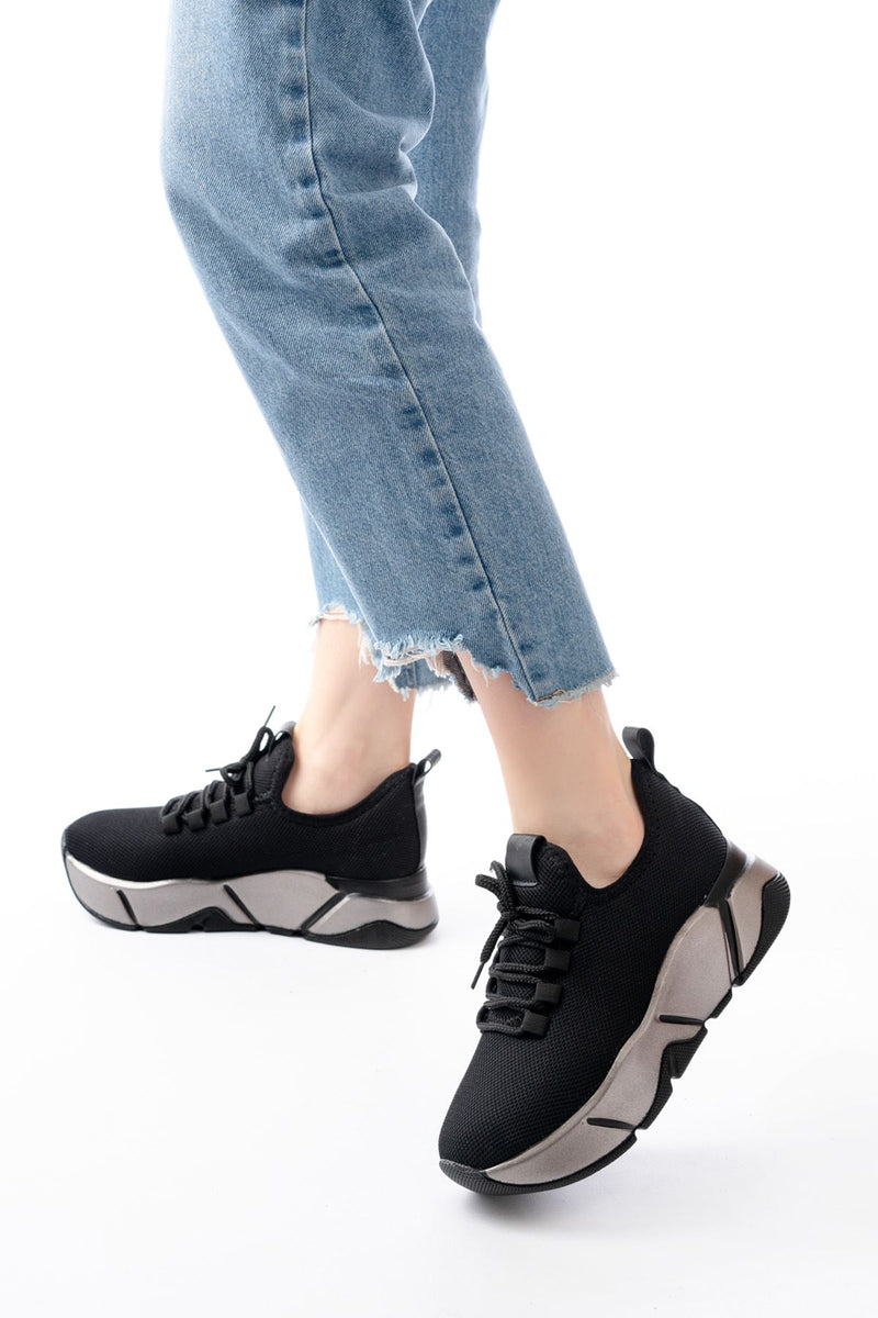 RS-400 Sneakers femmes avec lacets et semelle colorée - 5 cm