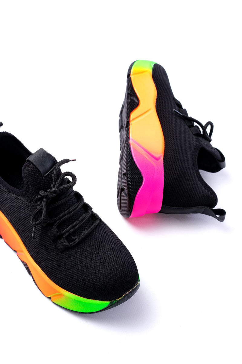 RS-400 Sneakers femmes avec lacets et semelle colorée - 5 cm