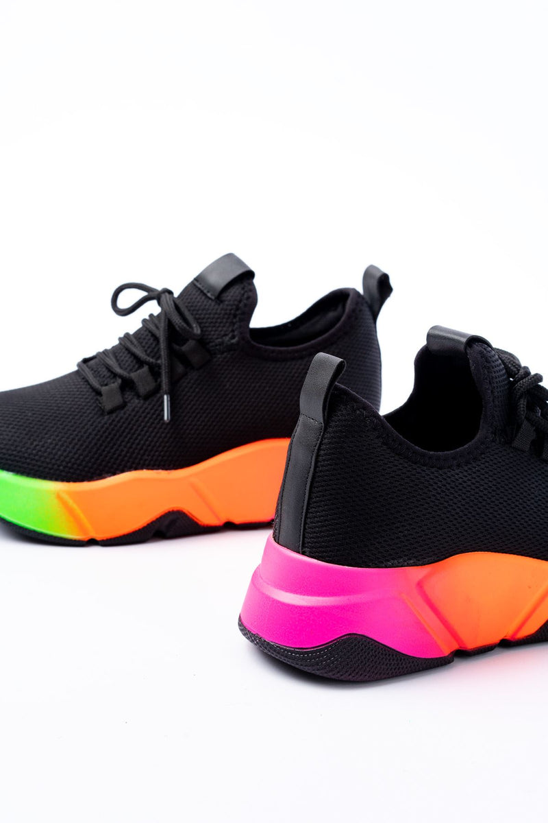 RS-400 Sneakers femmes avec lacets et semelle colorée - 5 cm