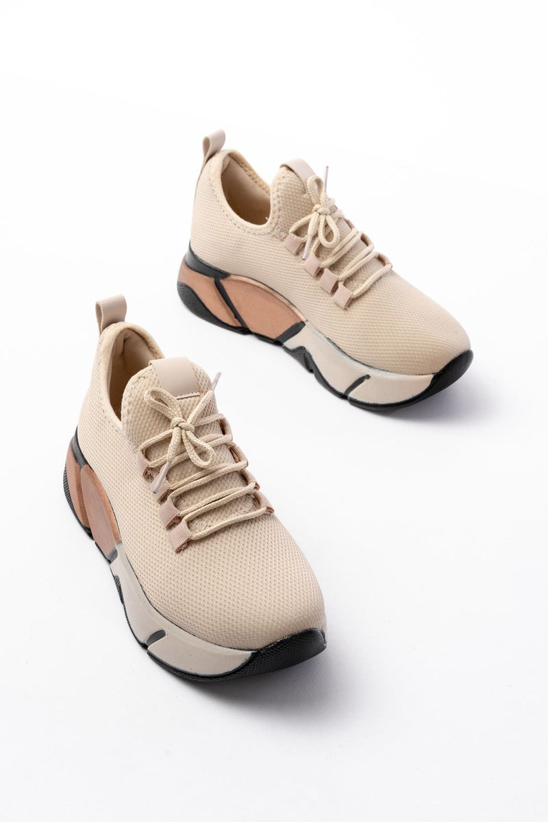 RS-400 Sneakers femmes avec lacets et semelle colorée - 5 cm
