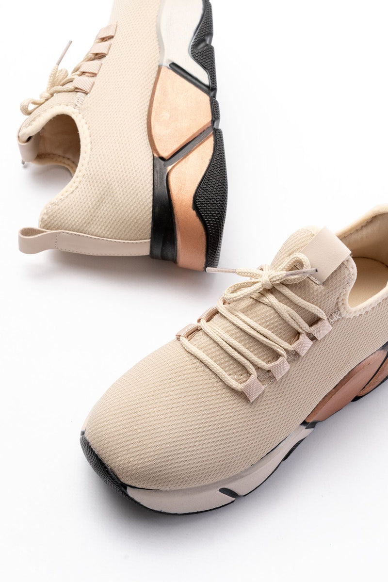 RS-400 Sneakers femmes avec lacets et semelle colorée - 5 cm