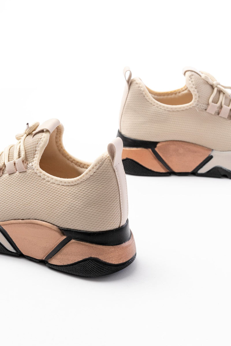 RS-400 Sneakers femmes avec lacets et semelle colorée - 5 cm