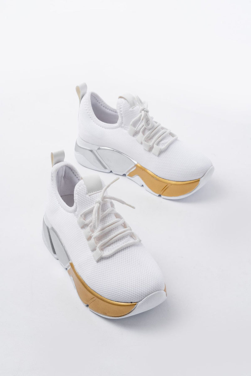 RS-400 Sneakers femmes avec lacets et semelle colorée - 5 cm