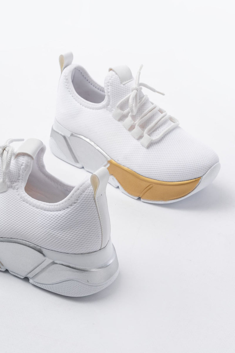 RS-400 Sneakers femmes avec lacets et semelle colorée - 5 cm