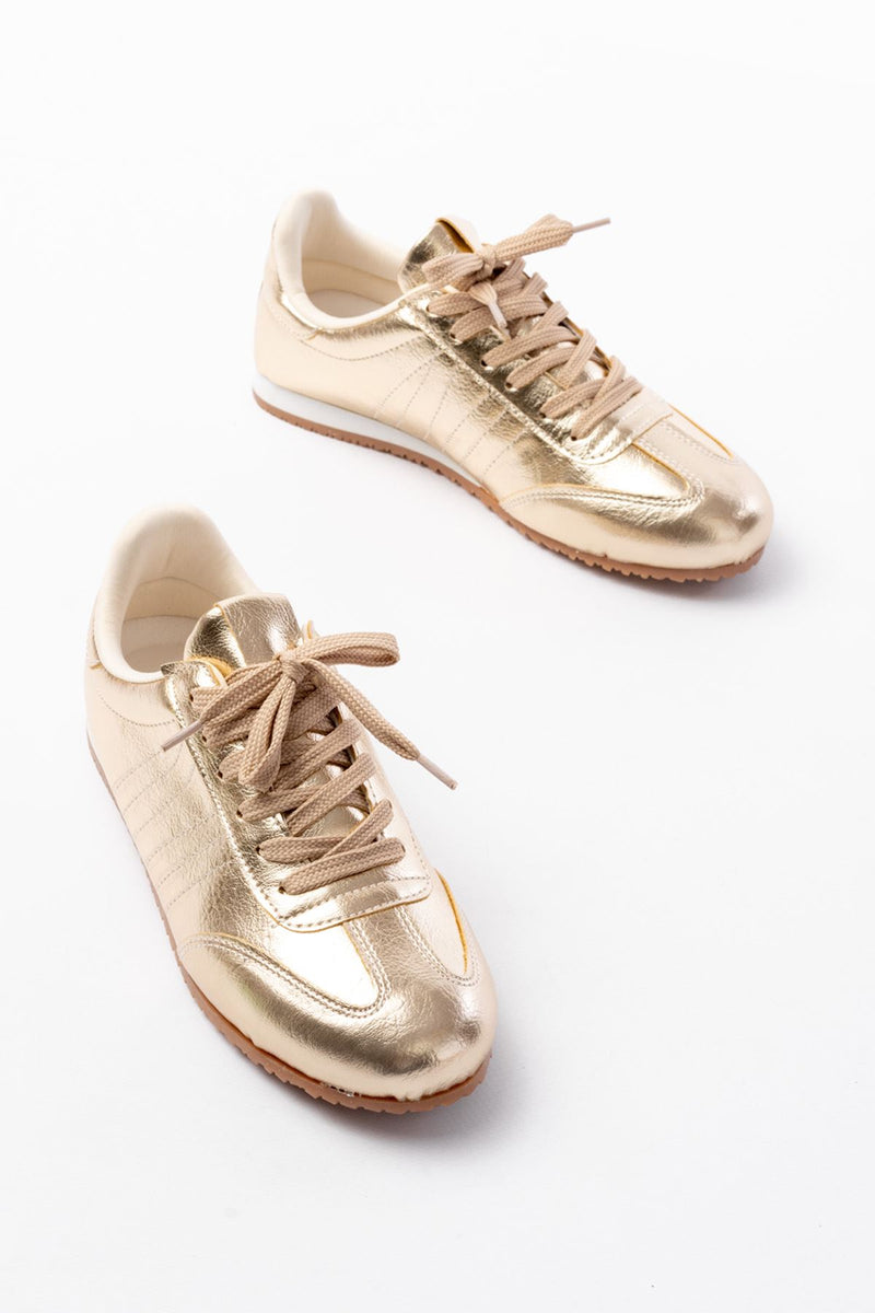 m-1009 Baskets Femme Argentées Vernis à Lacets