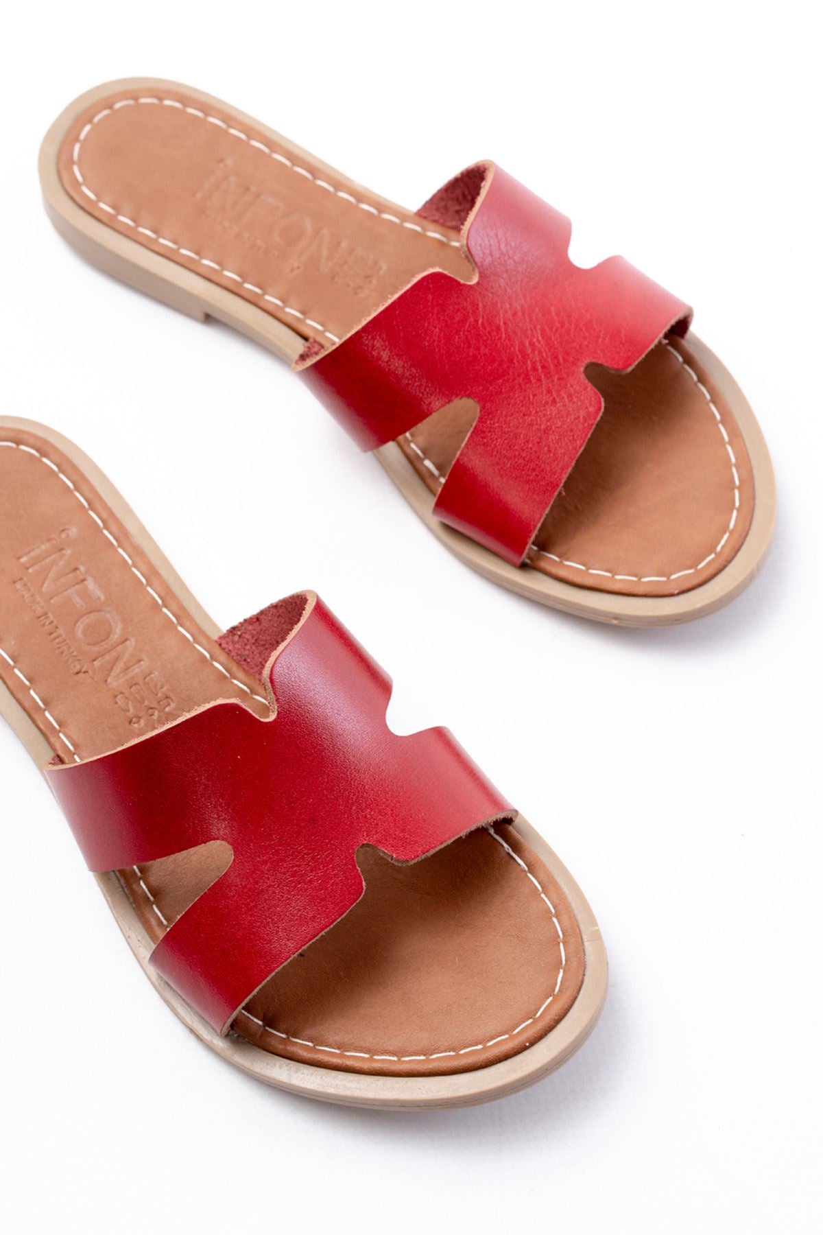 169 - 6100ortopedik hakiki deri kadin terlik - Justyol