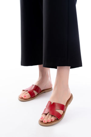 169 - 6100ortopedik hakiki deri kadin terlik - Justyol