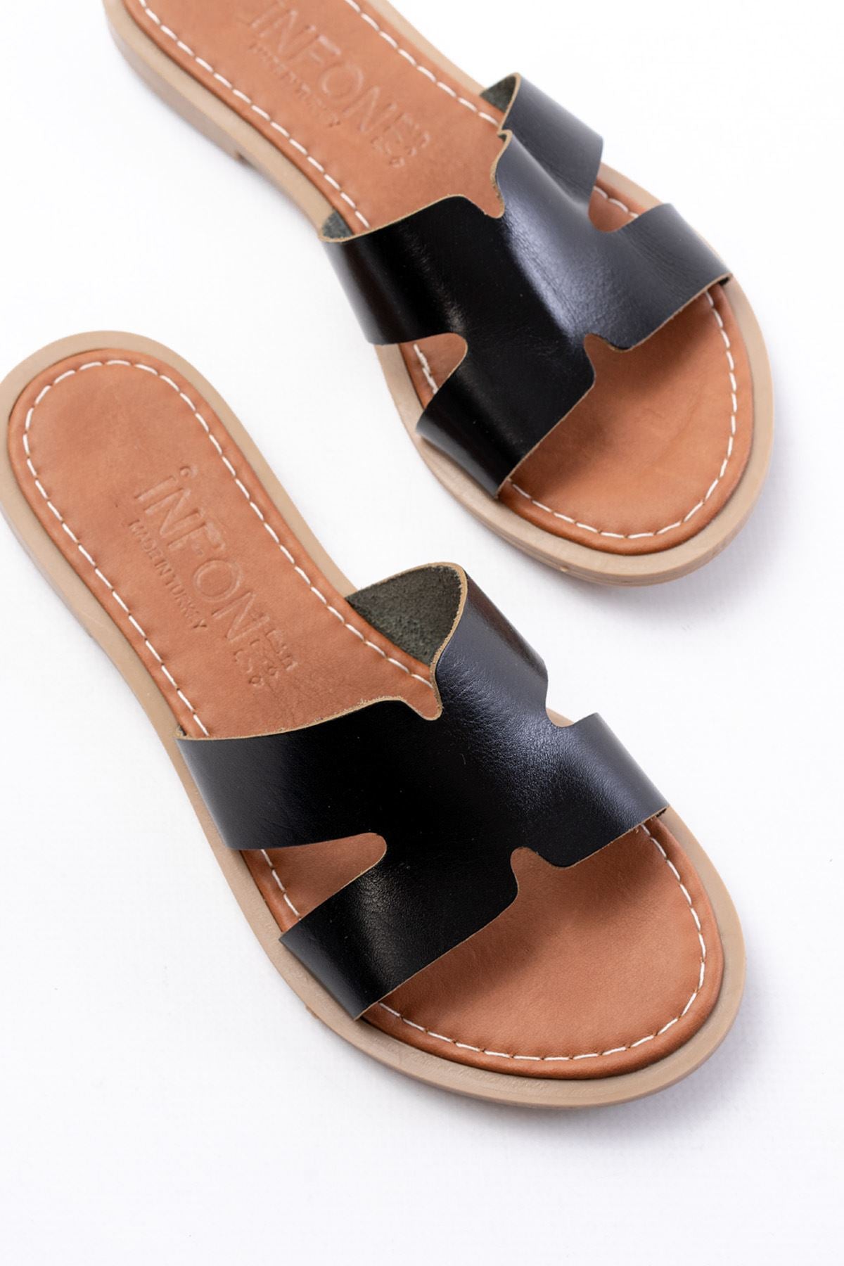 169 - 6100ortopedik hakiki deri kadin terlik - Justyol