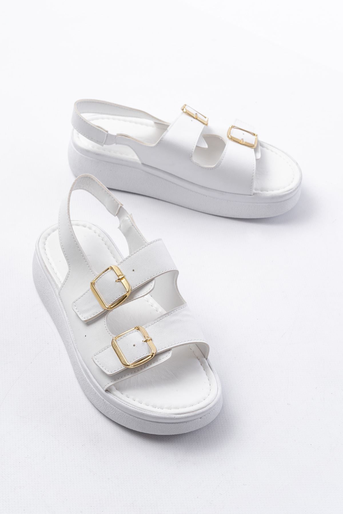 24413 - 572günlük dolgu topuk toka aksesuarli kadin sandalet - Justyol