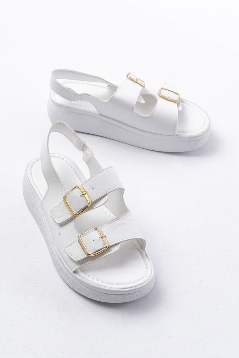 24413-572 Sandales compensées femme avec boucle décorative